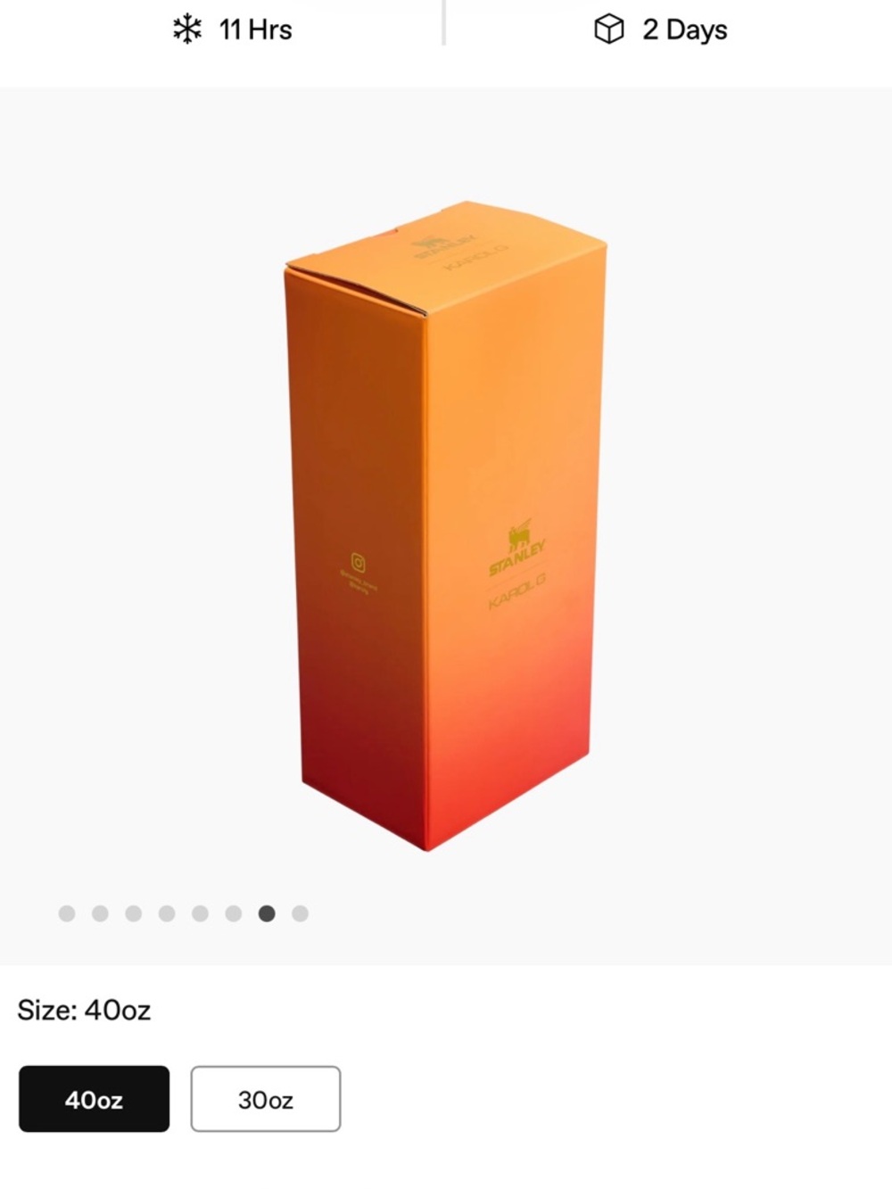 Karol G Stanley 40oz Tumbler in Red & Orange Gradient with Floral Accent - Picture 5 of 5